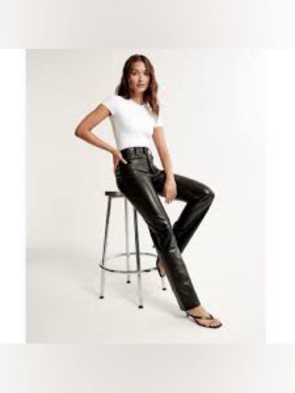 Abercrombie & Fitch Vegan Leather 90s straight ultra high rise jeans